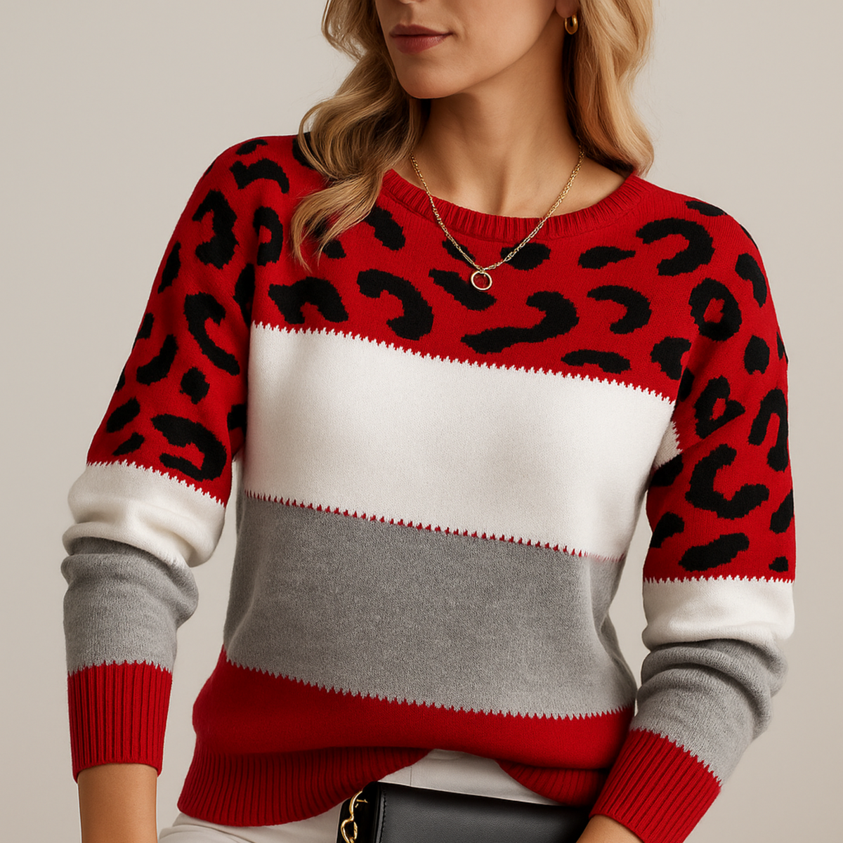 Seraphina | Elegant fine knit sweater with animal details
