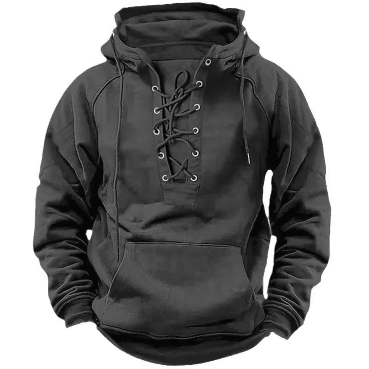 Matheus | Lace-Up Vintage Hoodie