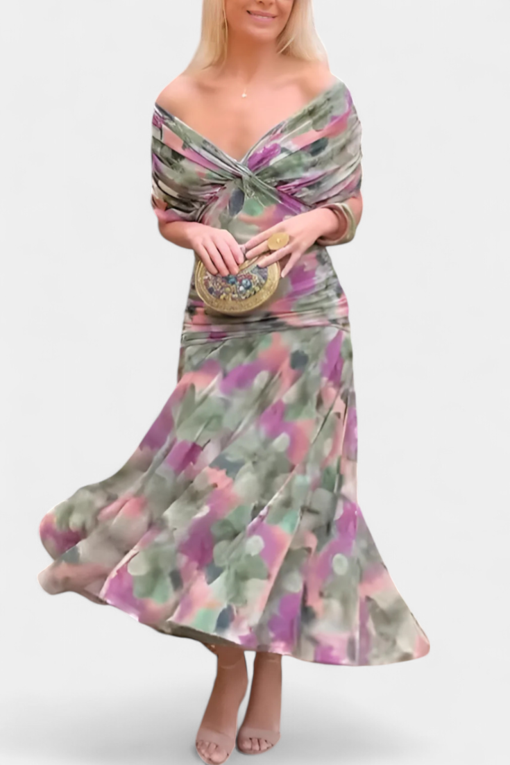 Amélina | Elegant Off-Shoulder Evening Dress