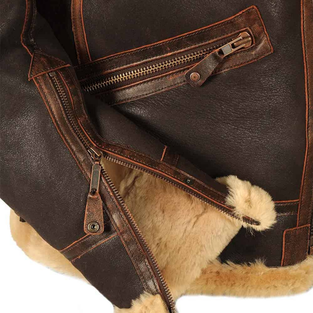 Henrik | Men’s Shearling-Lined Aviator Leather Jacket