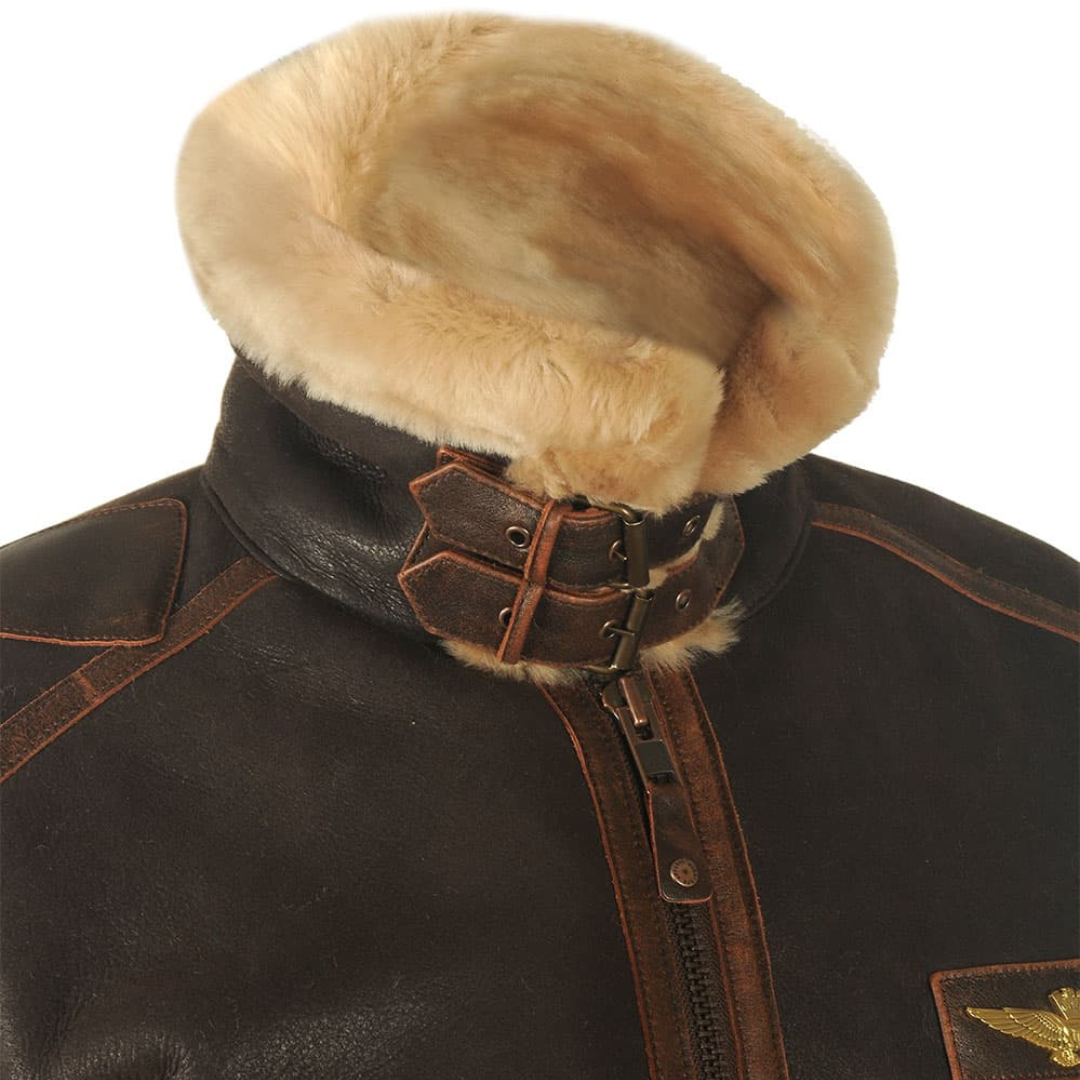 Henrik | Men’s Shearling-Lined Aviator Leather Jacket