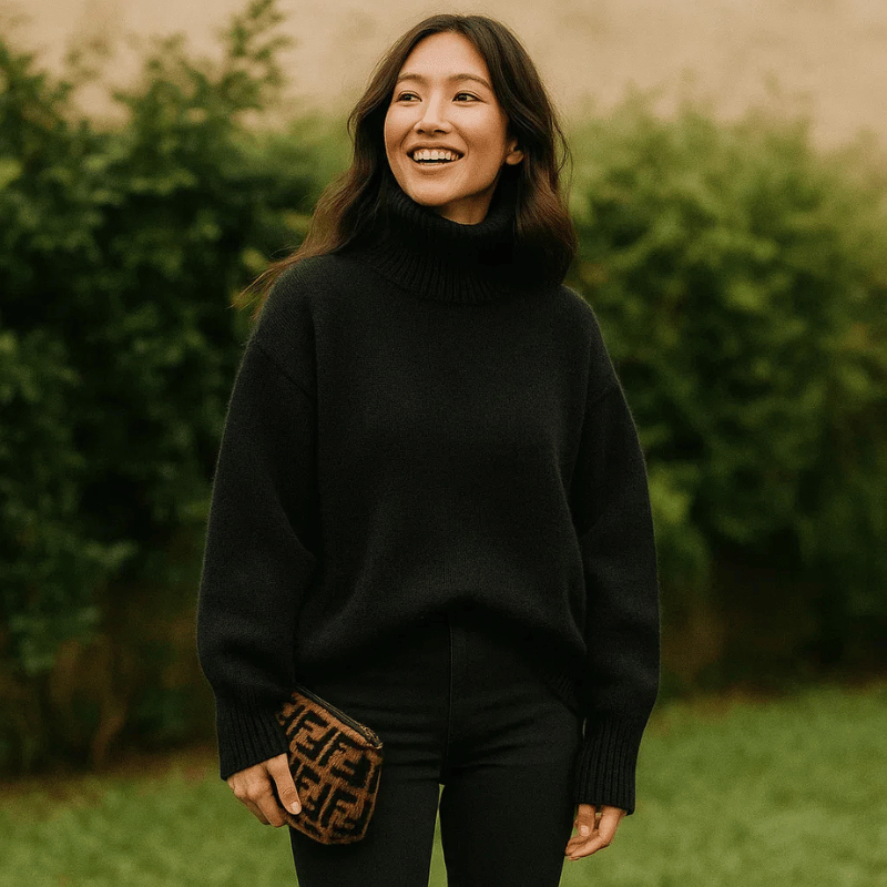 Amelie | Luxurious cashmere-blend turtleneck sweater