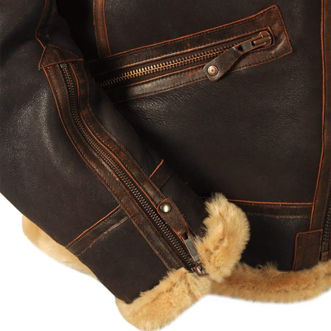 Henrik | Men’s Shearling-Lined Aviator Leather Jacket