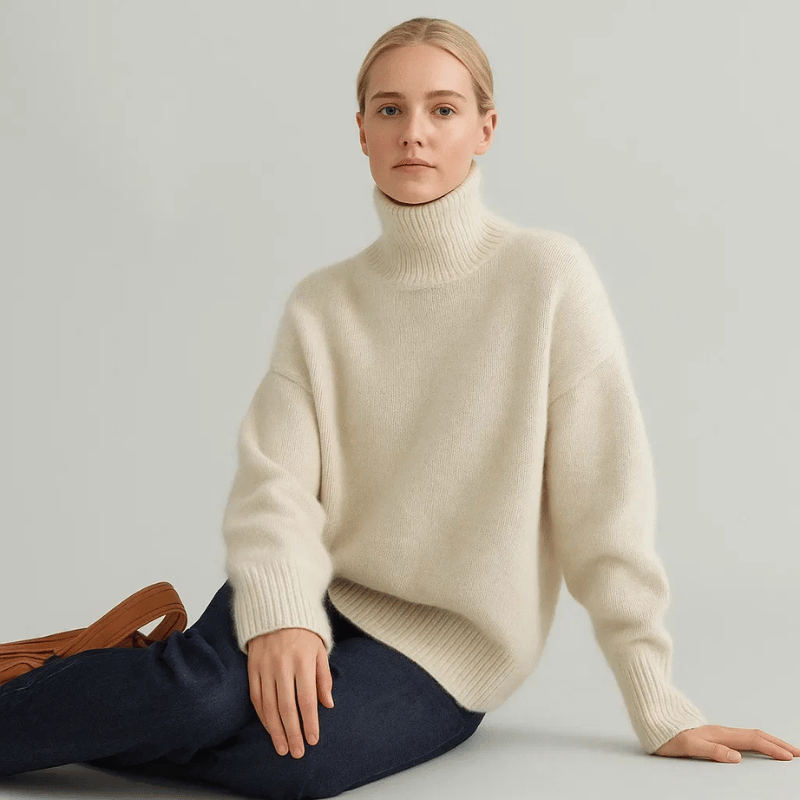 Amelie | Luxurious cashmere-blend turtleneck sweater