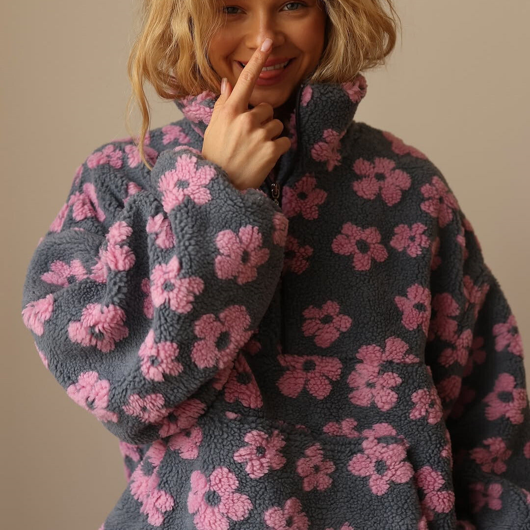 Nalia | Floral Fleece Pullover