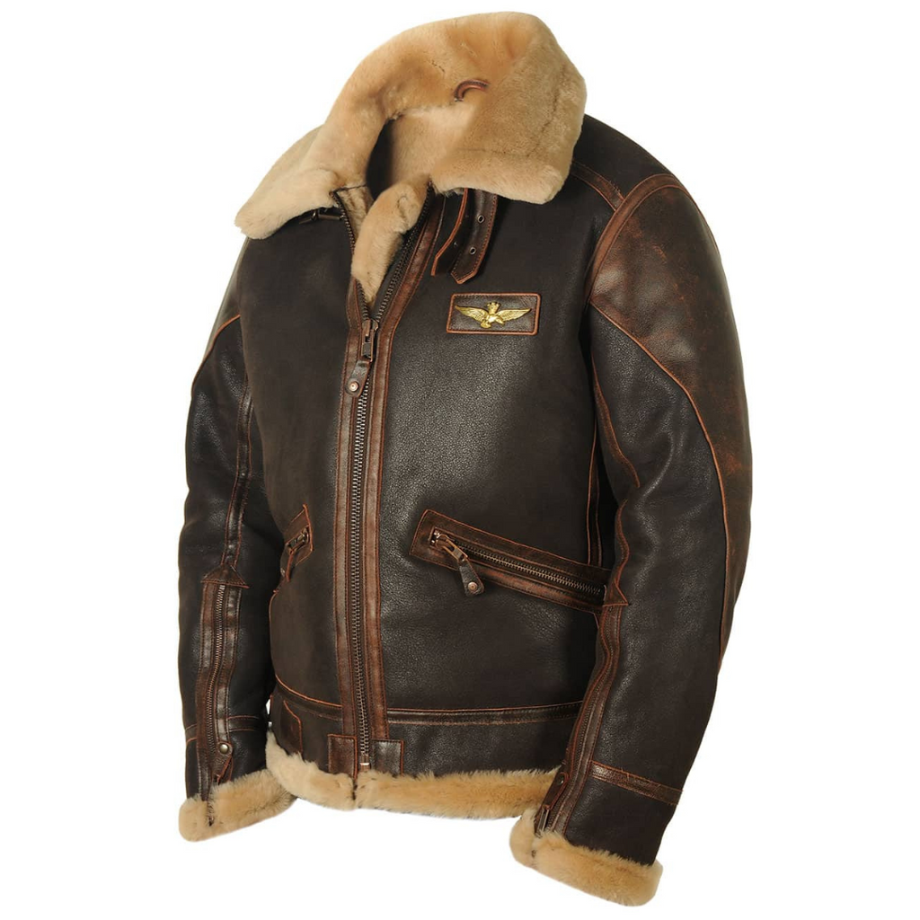 Henrik | Men’s Shearling-Lined Aviator Leather Jacket