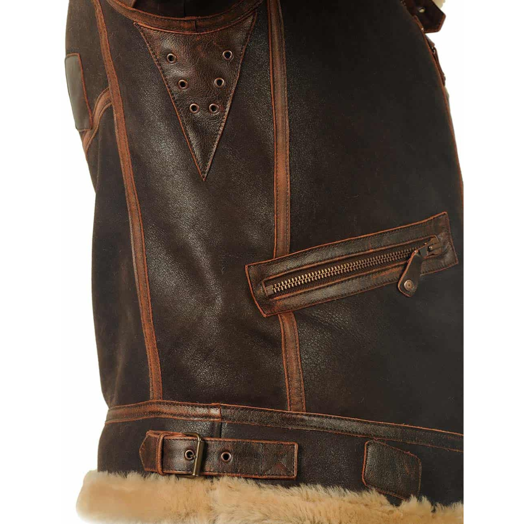 Henrik | Men’s Shearling-Lined Aviator Leather Jacket