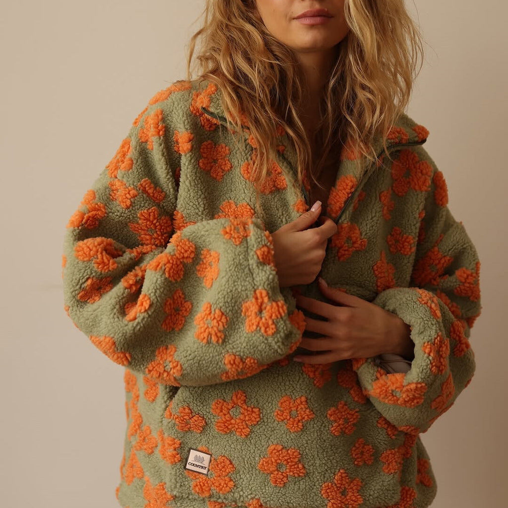 Nalia | Floral Fleece Pullover