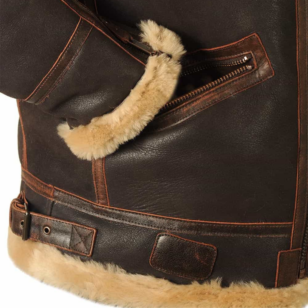 Henrik | Men’s Shearling-Lined Aviator Leather Jacket