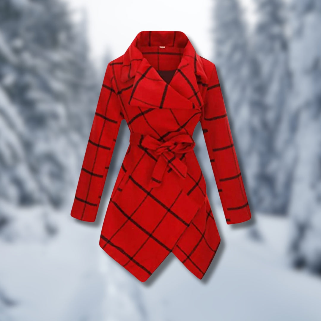 Harper | Elegant Wrap Coat with Check Pattern