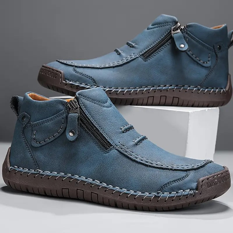 Matheo | Handcrafted Leather Zip Sneakers for Men