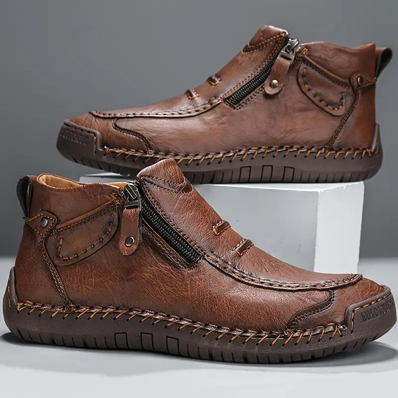 Matheo | Handcrafted Leather Zip Sneakers for Men