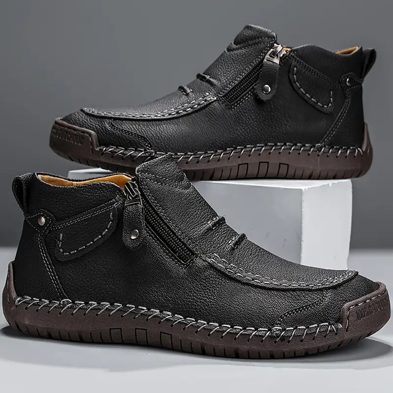 Matheo | Handcrafted Leather Zip Sneakers for Men