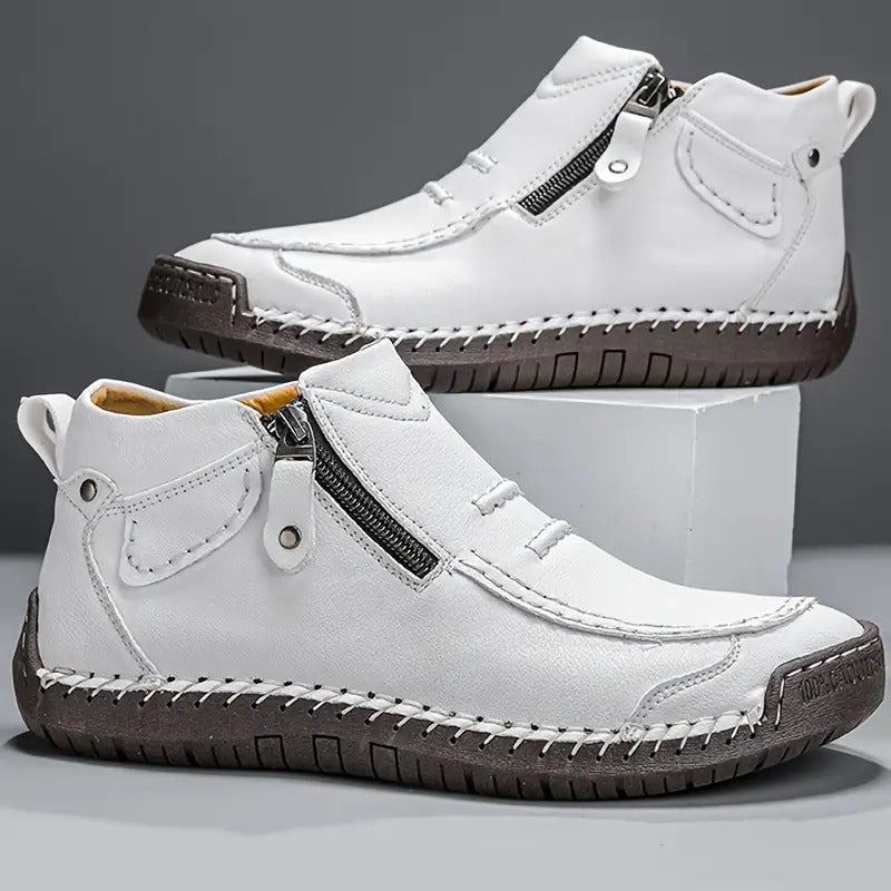 Matheo | Handcrafted Leather Zip Sneakers for Men