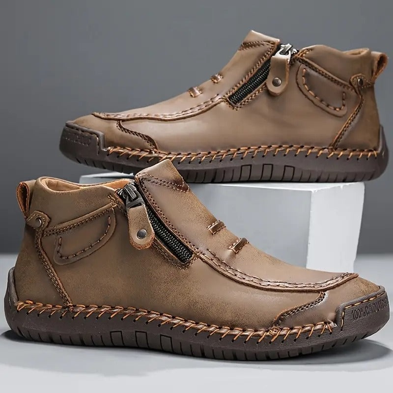 Matheo | Handcrafted Leather Zip Sneakers for Men