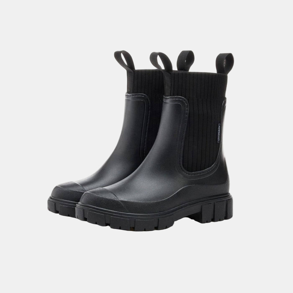 Noah | Chunky Chelsea Rain Boots in Black