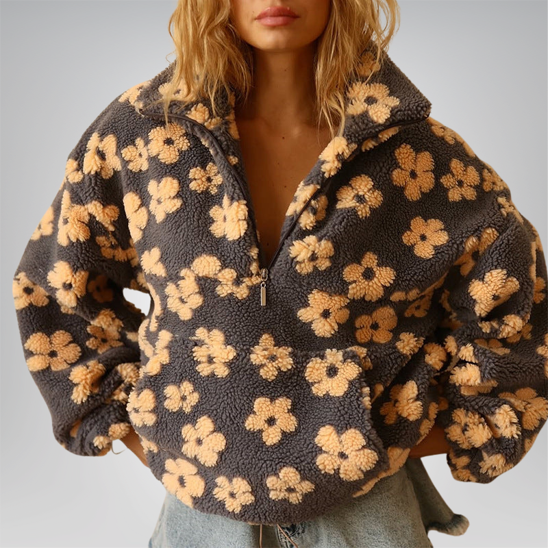 Nalia | Floral Fleece Pullover