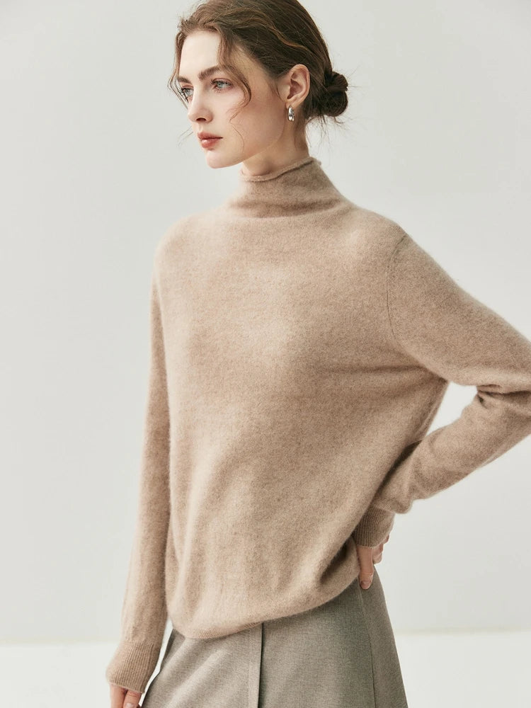 Solène | cashmere-blend sweater with back button placket