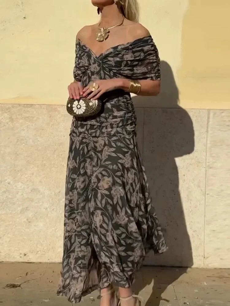 Amélina | Elegant Off-Shoulder Evening Dress