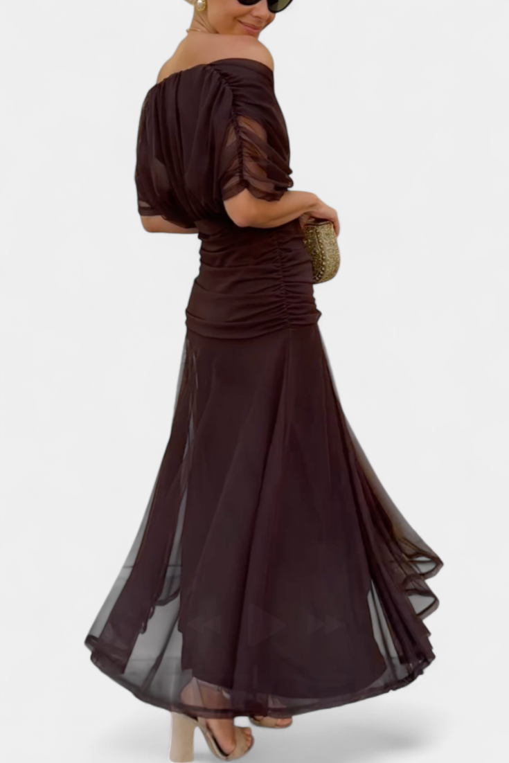 Amélina | Elegant Off-Shoulder Evening Dress