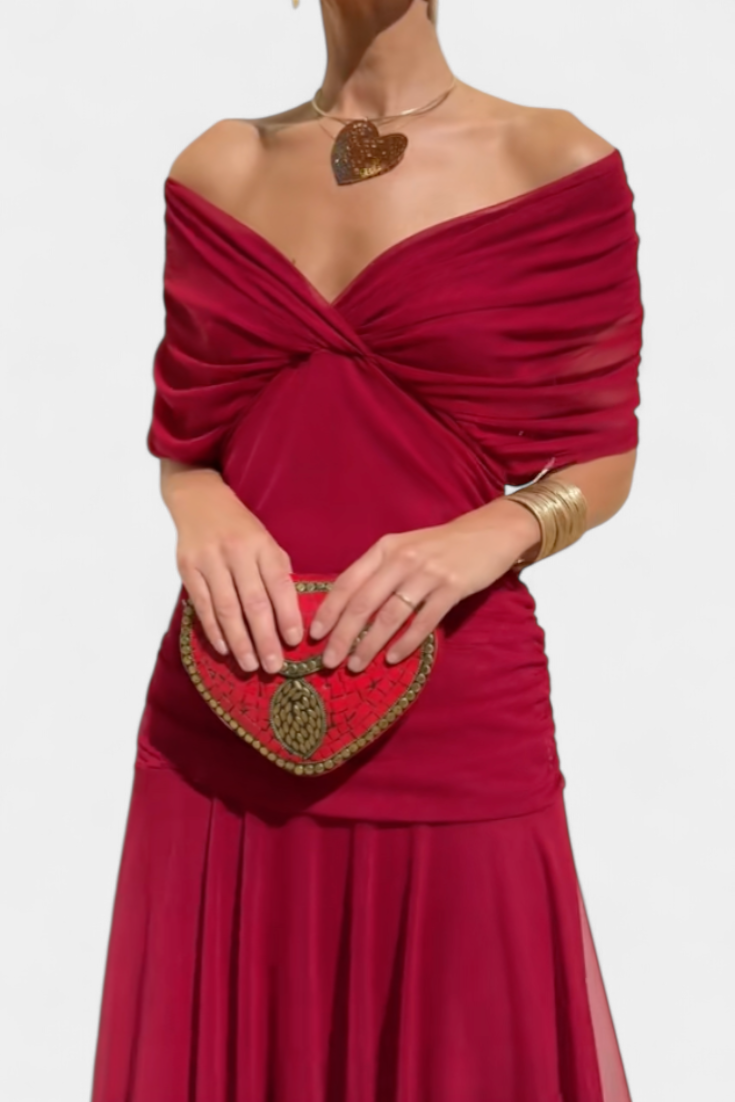 Amélina | Elegant Off-Shoulder Evening Dress