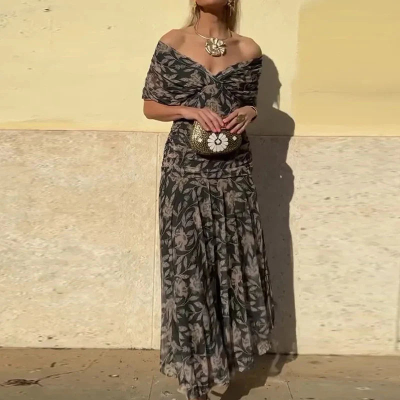 Amélina | Elegant Off-Shoulder Evening Dress