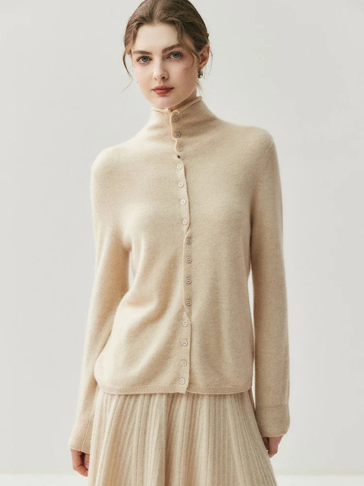 Solène | cashmere-blend sweater with back button placket