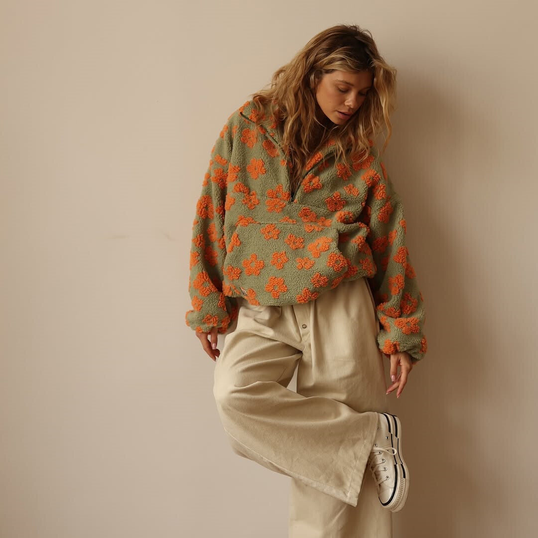 Nalia | Floral Fleece Pullover