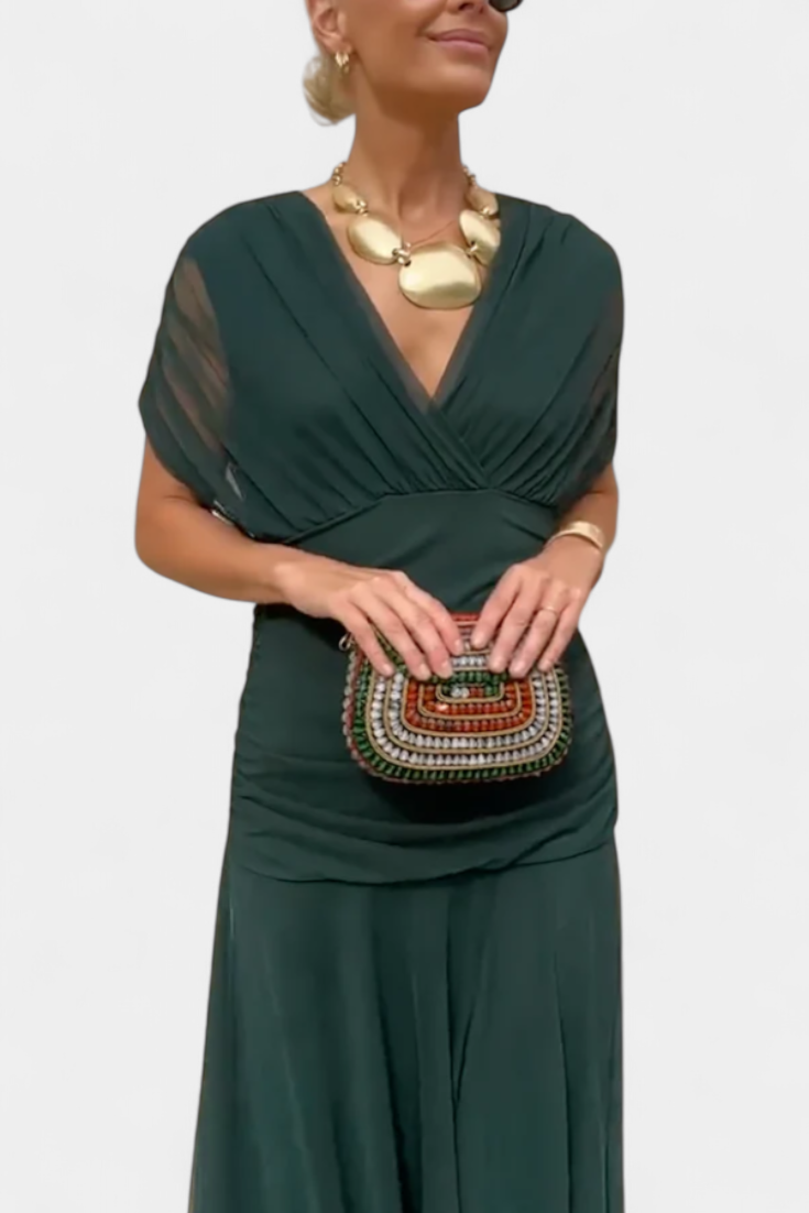 Amélina | Elegant Off-Shoulder Evening Dress