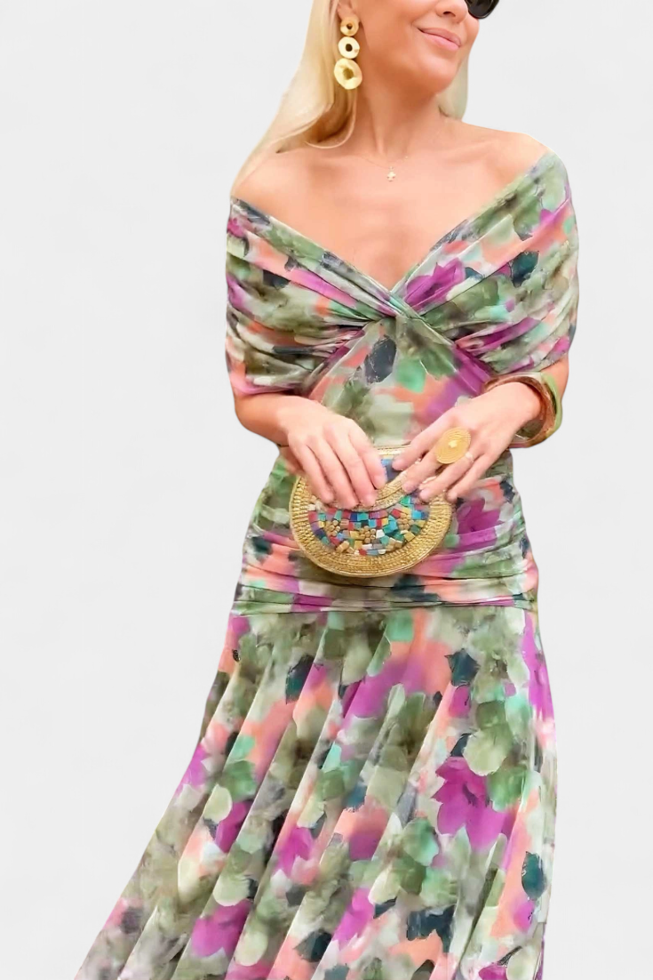 Amélina | Elegant Off-Shoulder Evening Dress