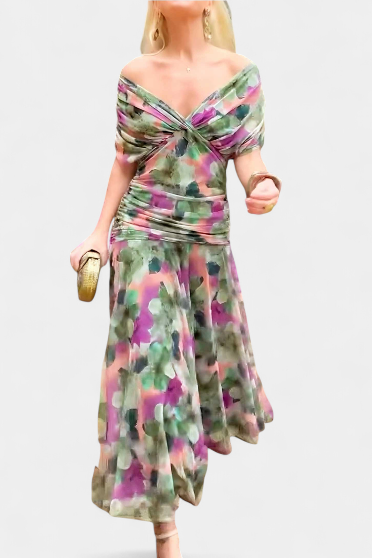 Amélina | Elegant Off-Shoulder Evening Dress