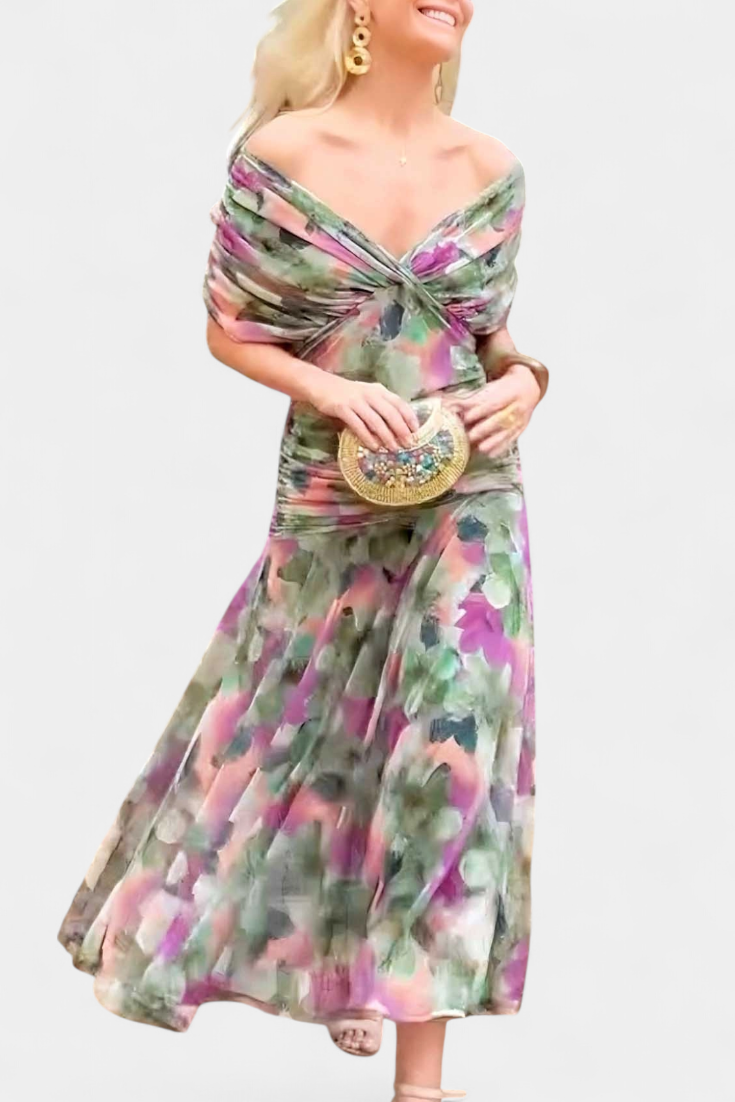 Amélina | Elegant Off-Shoulder Evening Dress