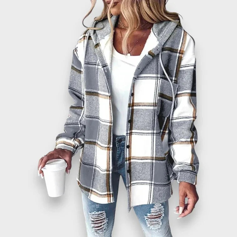 Luna | Plaid Flannel Hoodie Shirt