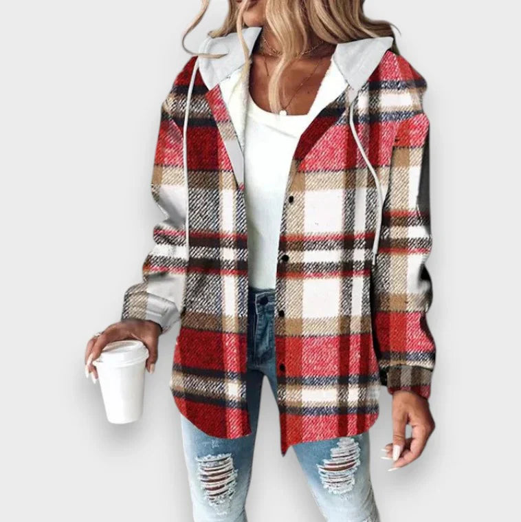Luna | Plaid Flannel Hoodie Shirt