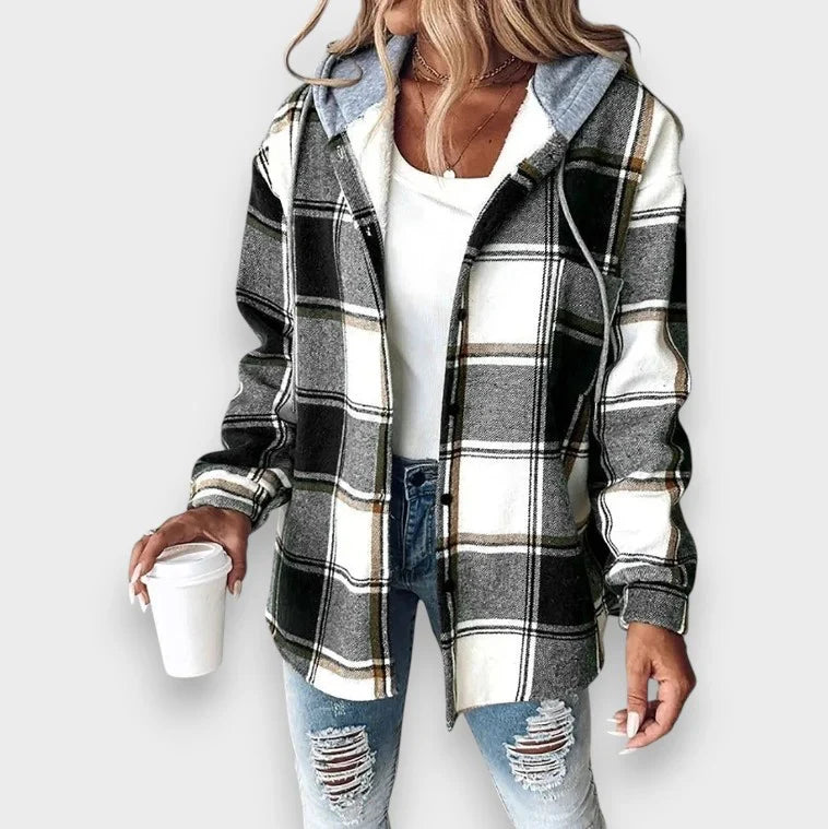 Luna | Plaid Flannel Hoodie Shirt