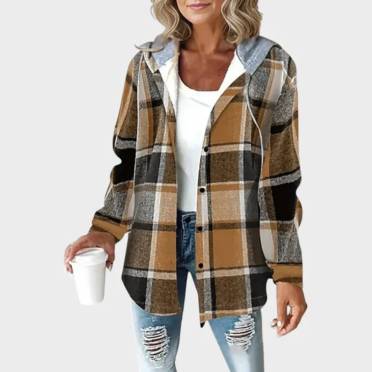 Luna | Plaid Flannel Hoodie Shirt